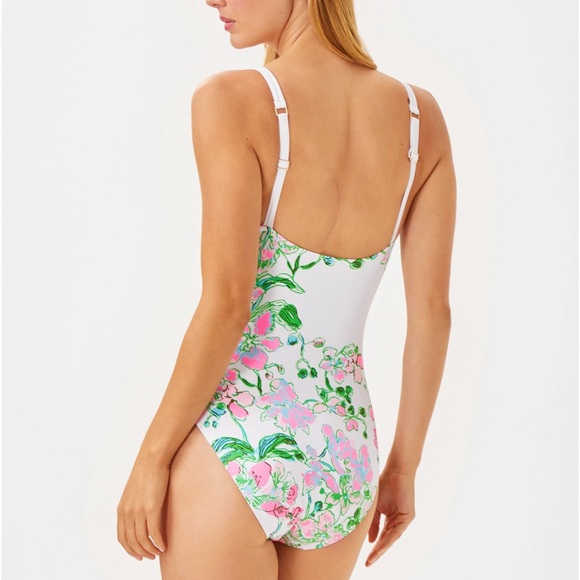 NWT Lilly Pulitzer Napili One-Piece Swimsuit Multi Orchids On The Avenue Sz 4,14 - Picture 2 of 4